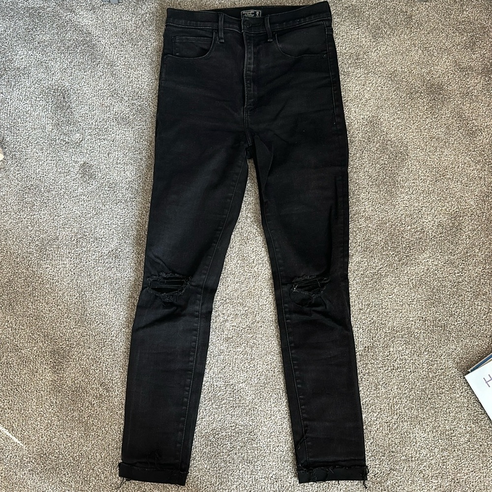 Abercrombie High Rise Black Skinny Jeans 28/6